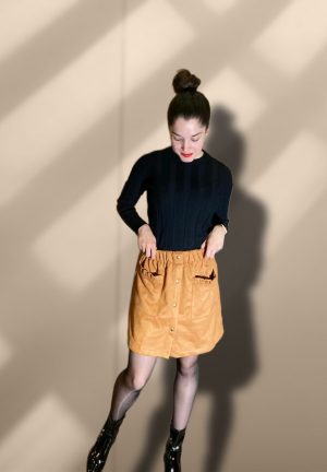 Jupe en suÃ©dine marron camel peach blossom paris