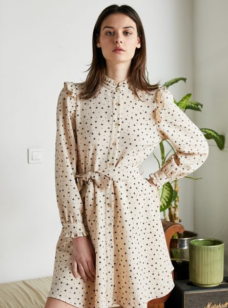 Jolie robe nouÃ©e Ã  la taille Ã  pois By Peach Blossom Paris