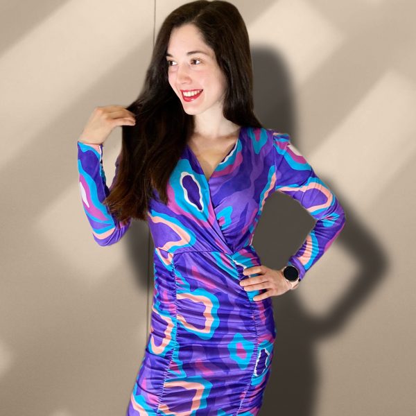 Robe violette imprimÃ©e peach blossom paris