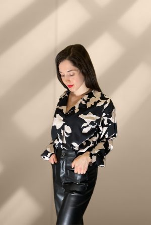 Blouse imprimÃ©e fleurie peach blossom paris