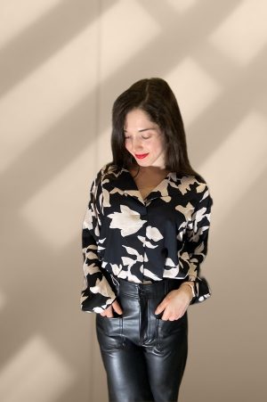 Blouse imprimÃ©e fleurie peach blossom paris