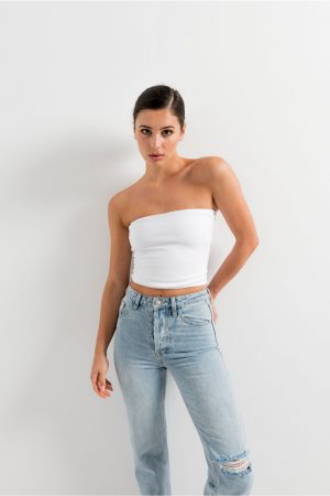 jeans droit taille haute dÃ©chirÃ© peach blossom paris