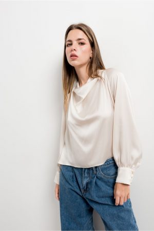 blouse satinÃ©e ivoire peach blossom paris