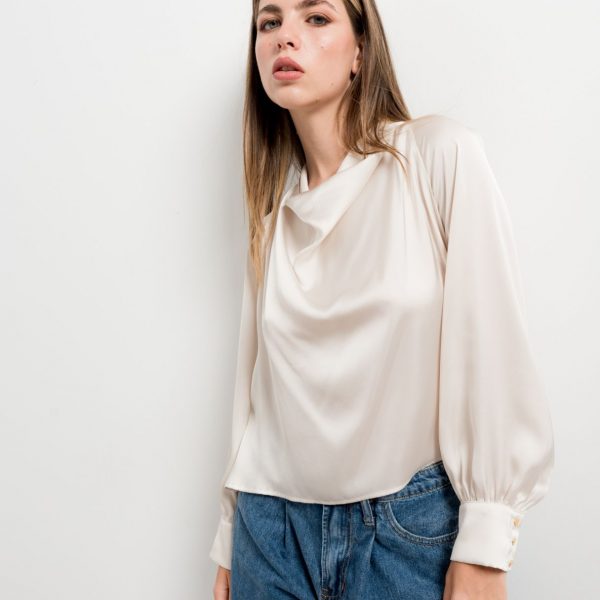 blouse satinÃ©e ivoire peach blossom paris