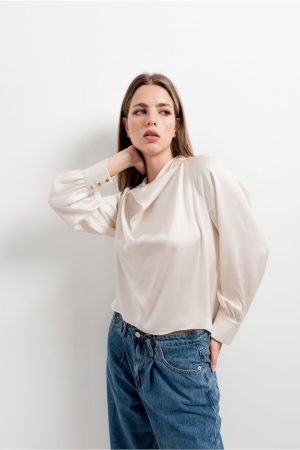 blouse satinÃ©e ivoire peach blossom paris