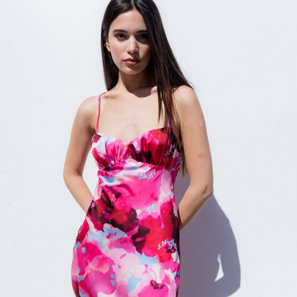 rose midi rose imprimÃ©e peach blossom paris