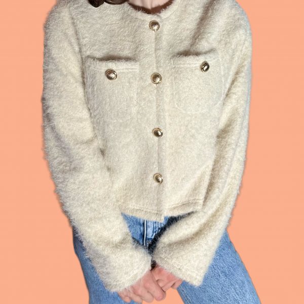 veste en laine beige crÃ¨me nude peach blossom paris