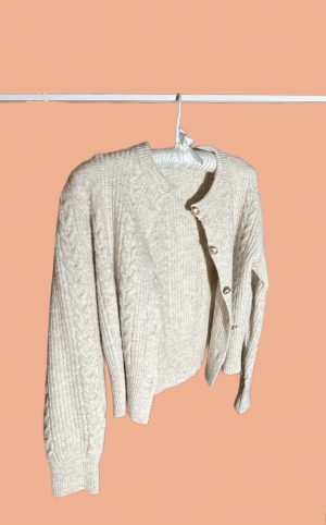 gilet taupe laine peach blossom paris