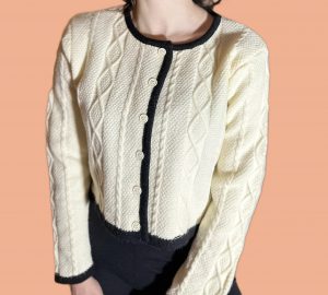gilet beige crÃ¨me nude epais noir peach blossom paris