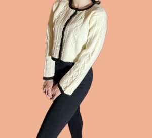 gilet beige crÃ¨me nude epais noir peach blossom paris