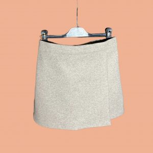 jupe en laisse grise taupe doublÃ©e avec fente oeach blossom paris