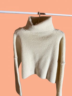 pull beige creme nude a col roulÃ© peach blossom paris