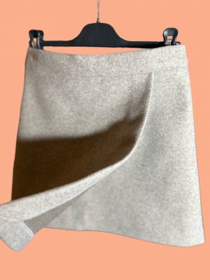 jupe en laisse grise taupe doublÃ©e avec fente oeach blossom paris