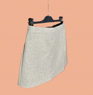 jupe en laisse grise taupe doublÃ©e avec fente oeach blossom paris