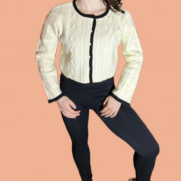 gilet beige crÃ¨me nude epais noir peach blossom paris