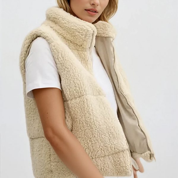 gilet matelassé en moumoute peach blossom paris