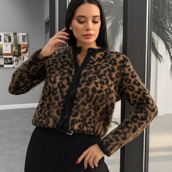 Gilet léopard marron noir peach blossom paris