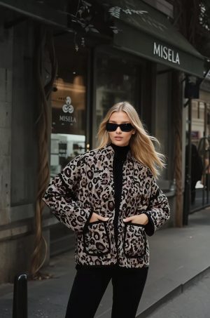 Veste matelassée léopard peach blossom paris