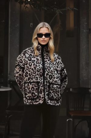 Veste matelassée léopard peach blossom paris