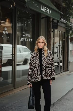 Veste matelassée léopard peach blossom paris